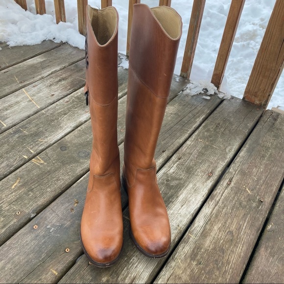 Frye Melissa Logo Embossed Leather Boot - Picture 3 of 10